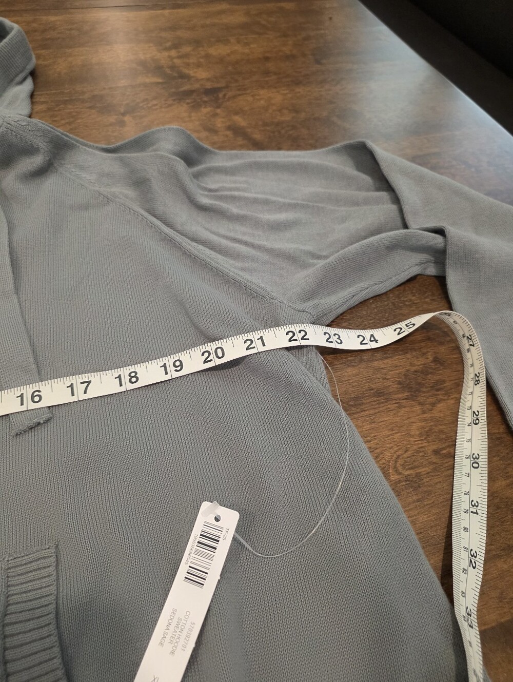 NWT 24/7 Soma Cotton Hoodie Sweater Sedona Sage XL - Picture 10 of 15